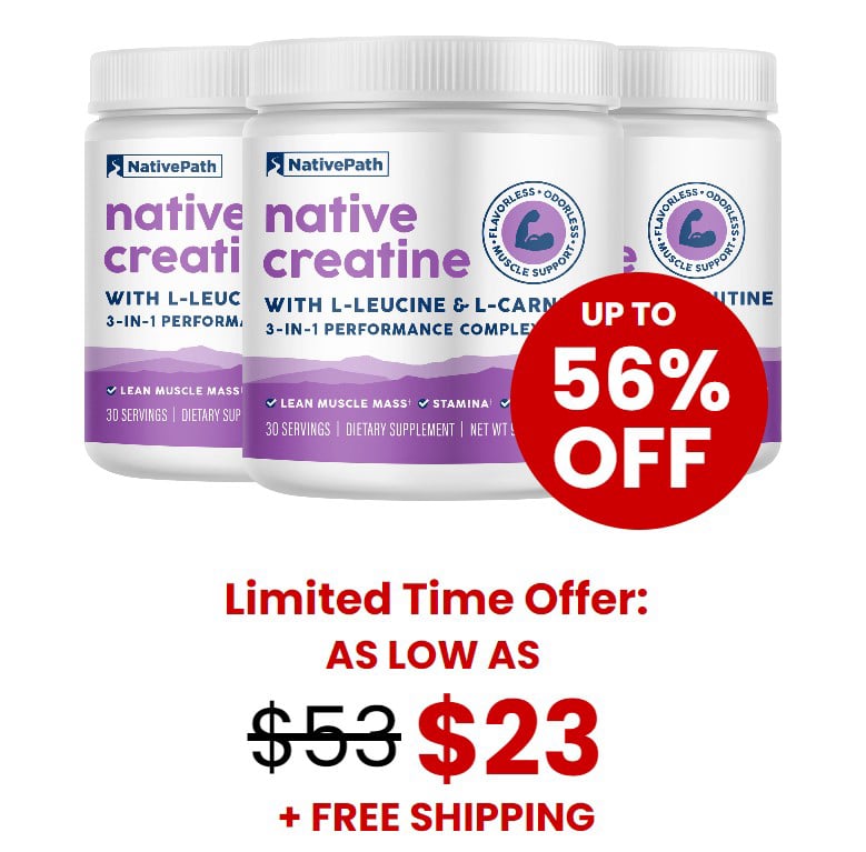 nativepath creatine monohydrate powder with l-leucine and l-carnitine reviews NativePath Creatine Monohydrate Powder with L-Leucine & L-Carnitine main image 1